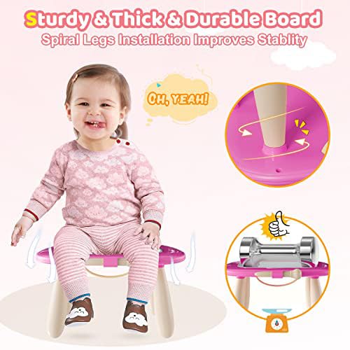 Kikidex Girl Toys Age 1-3 Magnetic Drawing Board, Gifts for 1 2 3 Year Old Toddlers Birthday, Doodle Board for Preschool Learning and Educational Erasable Sketching Pad(Soft Pink)