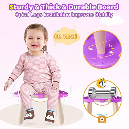 Kikidex Girl Toys Age 1-3 Magnetic Drawing Board, Gifts for 1 2 3 Year Old Toddlers Birthday, Doodle Board for Preschool Learning and Educational Erasable Sketching Pad(Soft Pink)