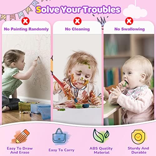 Kikidex Girl Toys Age 1-3 Magnetic Drawing Board, Gifts for 1 2 3 Year Old Toddlers Birthday, Doodle Board for Preschool Learning and Educational Erasable Sketching Pad(Soft Pink)
