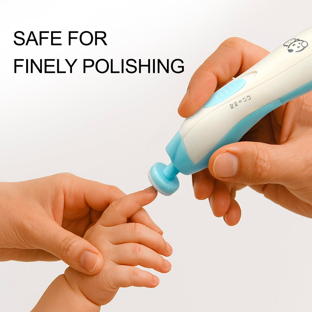 Royal Angels Rechargeable 22 in 1 Baby Nail Trimmer with LCD Display, Labeled Case, 13 Extra Pads, Safe Quiet LED Light Electric Baby Nail File Kit for Newborns Toddlers (WhiteBlue)