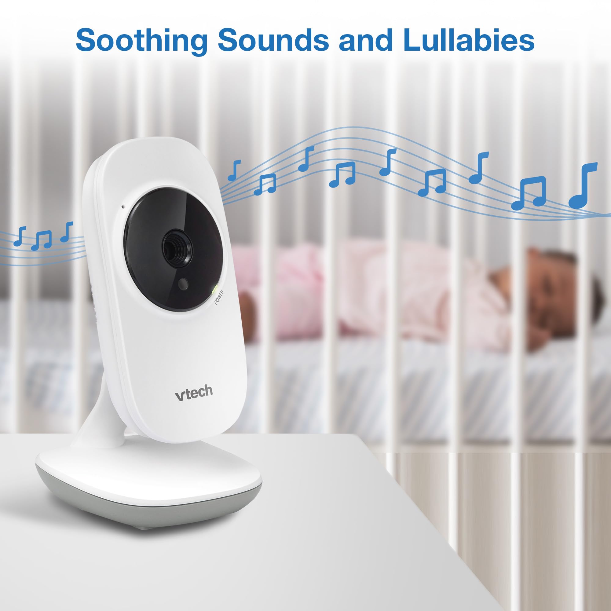 VTech VM819 Baby Monitor, 2.8” Screen, Night Vision, 2-Way Audio, Temperature Sensor and Lullabies, Secure Transmission No WiFi
